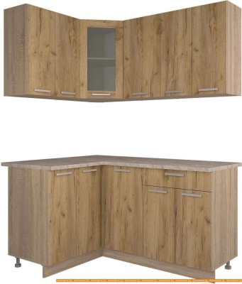 Кухня Интерлиния Мила 12x16 (дуб золотой) фотография