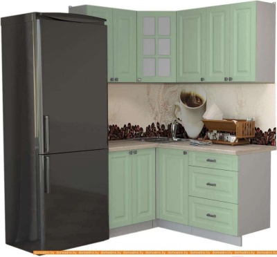 Кухня Интерлиния Мила Деко 1.2x1.6 (мята/травертин серый) фотография