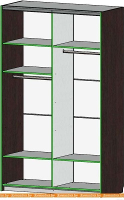 Шкаф-купе Рэйгрупп 140 SSG Line РГ-02.03 (сосна аланд/сосна аланд/венге глянец) фотография