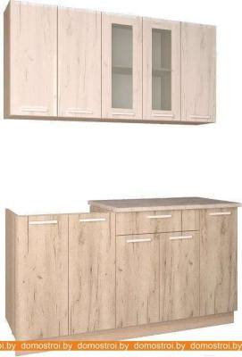 Кухня Интерлиния Мила 15 (дуб белый/дуб серый) фотография