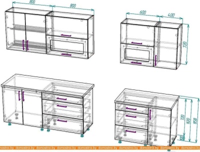 Кухня ВерсоМебель ВерсоЛайн 6-2.6 (ясень шимо светлый/ясень шимо темный) фотография
