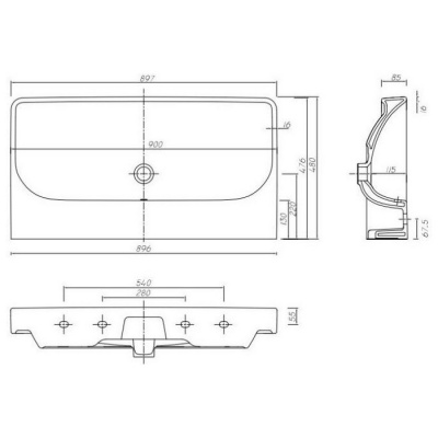 Умывальник Kolo Traffic 90*48 Reflex L91090900 фотография