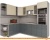 Кухня Интерлиния Мила Gloss 1.88x2.8 левая (ваниль-асфальт) фотография