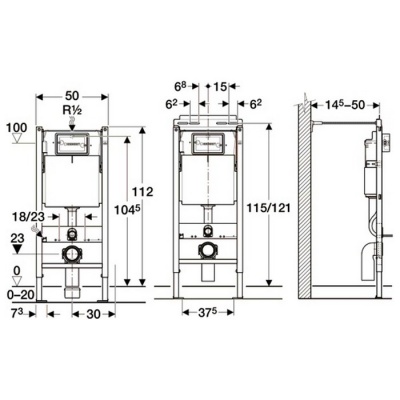 Инсталляция для подвесного унитаза Geberit Duofix 458.162.21.1 фотография