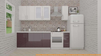 Кухня ВерсоМебель ВерсоЛайн 3-1.9 (белый 001/сливовый 104) фотография