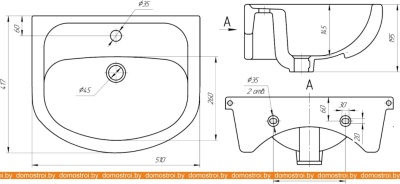 Умывальник Универсал Элегия 50 фотография