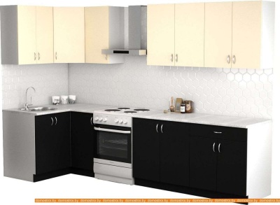 Кухня S-Company Клео лайт 1.2x2.5 левая (черный/песочный) фотография