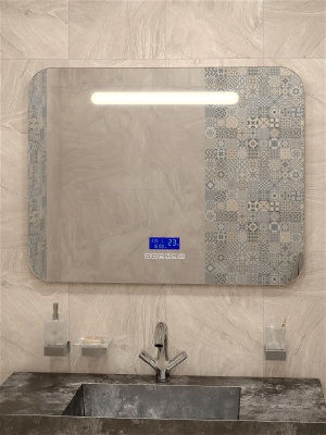 Зеркало Континент Melody LED с многофункциональной панелью 90x70 фотография