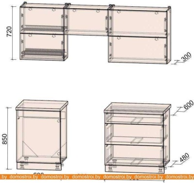 Кухня Интерлиния Мила Матте 2.0 Б (белый/белый/кастилло темный) фотография