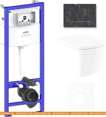 Унитаз Lavinia Boho Relfix Aveo Rimless 6 в 1 75110252 (greek black иск. камень) фотография