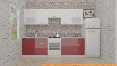 Кухня ВерсоМебель ЭкоЛайт-5 2.8 (белый/рубиново-красный) фотография