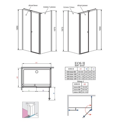 Душевая стенка Radaway Eos II S1 L/R [3799411-01] 90x197 фотография