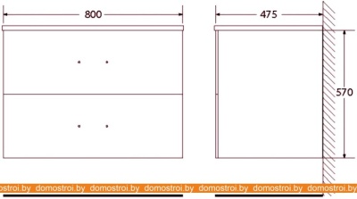 Тумба под умывальник BelBagno Onda-M-800-2C-SO-BL (bianco lucido) фотография