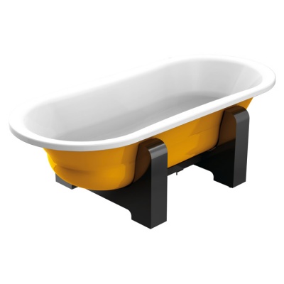 Стальная ванна BLB Duo Comfort Oval Woodline 180x80 желтый металлик фотография