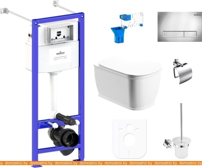 Унитаз Lavinia Boho Relfix Bell Pro Rimless 9 в 1 97020098 (хром пластик) фотография