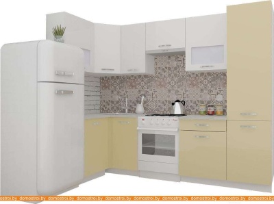 Кухня ВерсоМебель ЭкоЛайт-5 1.2x2.6 правая (белый/персик) фотография