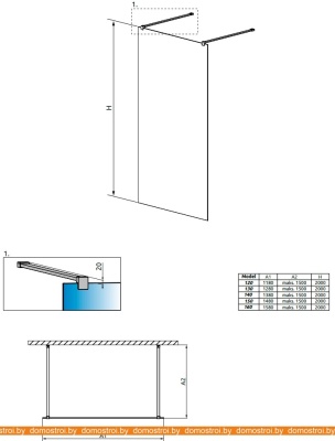 Душевая стенка Radaway Modo New I 160 (хром/прозрачное) фотография