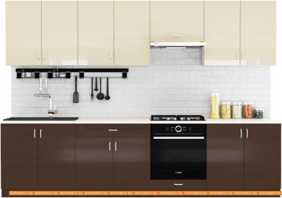 Кухня Сивирин-Компани Клео глосс 3.0 (коричневый глянец\ваниль глянец) фотография