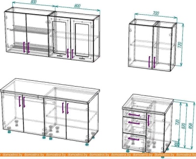 Кухня ВерсоМебель ВерсоЛайн 7-2.3 (белый 001/ваниль 102) фотография