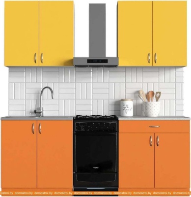 Кухня Сивирин-Компани Клео колор 1.6 (оранжевый/желтый) фотография