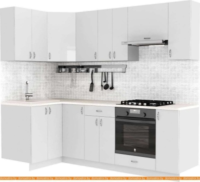 Кухня S-Company Клео глоcс 1.2x2.4 левая (белый глянец/белый глянец) фотография