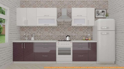 Кухня ВерсоМебель ВерсоЛайн 8-2.5 (белый 001/фиолетовый 014) фотография