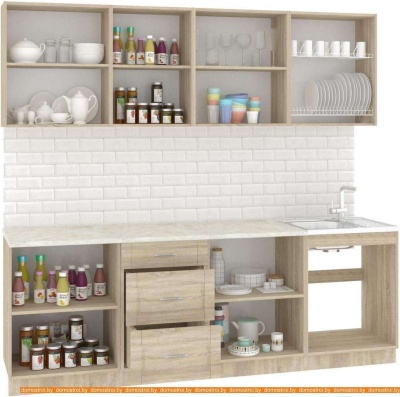 Кухня Кортекс-мебель Корнелия Ретро 2.3м (венге светлый/венге/королевский опал) фотография