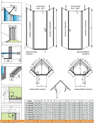 Душевой уголок Radaway Nes PTJ 90x90 L фотография