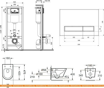 Унитаз Lavinia Boho Biore Compacto Rimless 7 в 1 87040093 (белое стекло) фотография