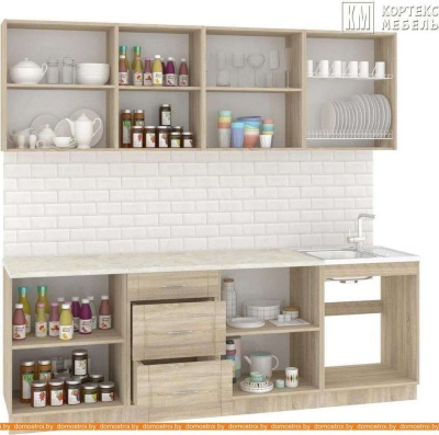 Кухня Кортекс-мебель Корнелия Ретро 2.5м (дуб сонома/марсель) фотография