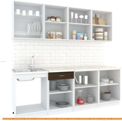 Кухня Кортекс-мебель Корнелия Экстра 2.4м (венге светлый/венге/королевский опал) фотография