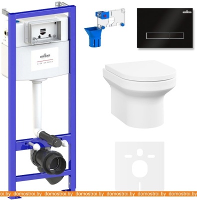 Унитаз Lavinia Boho Relfix Grance Hill Rimless 7 в 1 87561039 (черное стекло) фотография