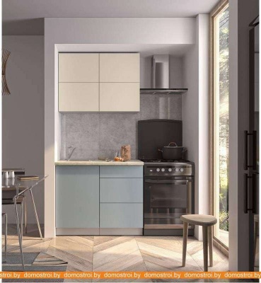 Кухня Интерлиния Мила Матте 1.2 А (слоновая кость/океан/опал светлый) фотография